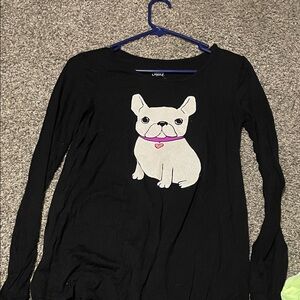 Justice Black Long Sleeve with Dog Graphic